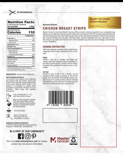 99% Fat Free Chicken Breast Skinless Strips 500g - Frozen