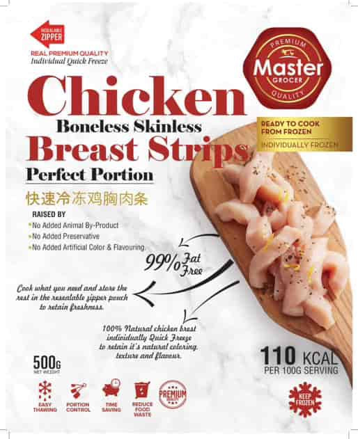 99% Fat Free Chicken Breast Skinless Strips 500g - Frozen