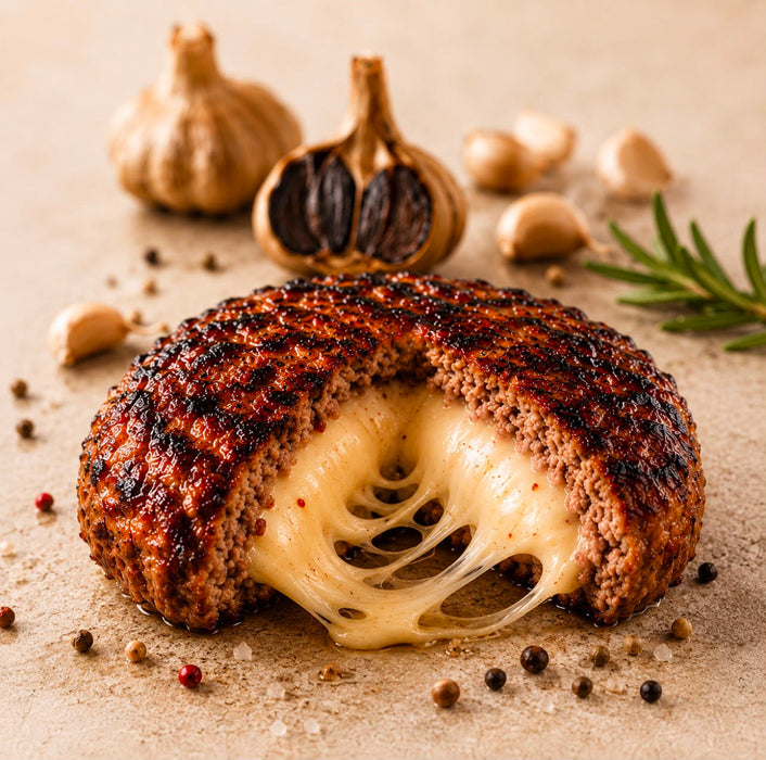 Master Grocer Black Garlic Mozzarella Pork Patty 125G - Chilled