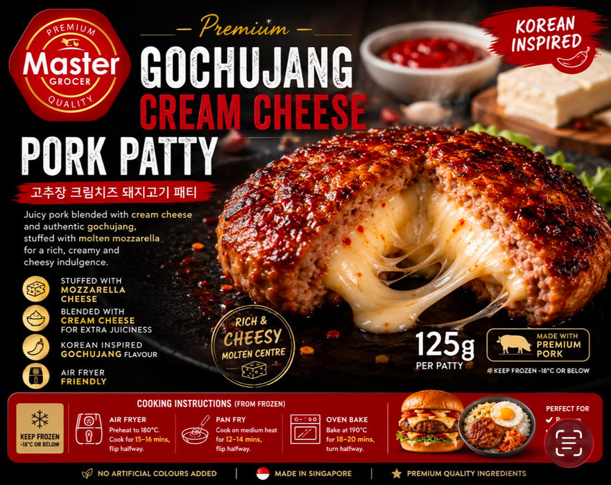 Master Grocer Gochujang Cream Cheese Pork Patty 125G - Chilled