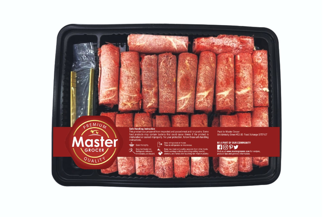 Master Grocer Hotpot Sliced Black Angus Beef Chuck Rolled Shabu 250g - Frozen