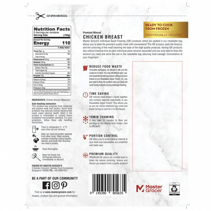 99% Extra Lean Minced Chicken Breast 500g - Frozen